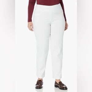 Ruby Rd Plus Size Women's Pull On Medium Length Millennium Pant- Vanilla White